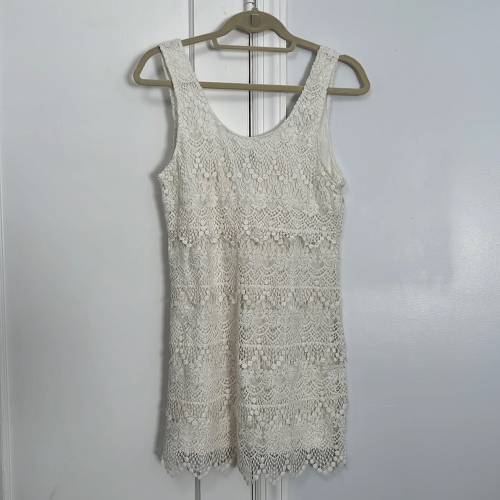 NWOT H&M white lace sleeveless minidress size 6